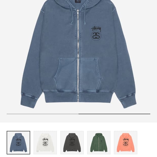 Stussy Stock Link Zip Hoodie Pigment Dye