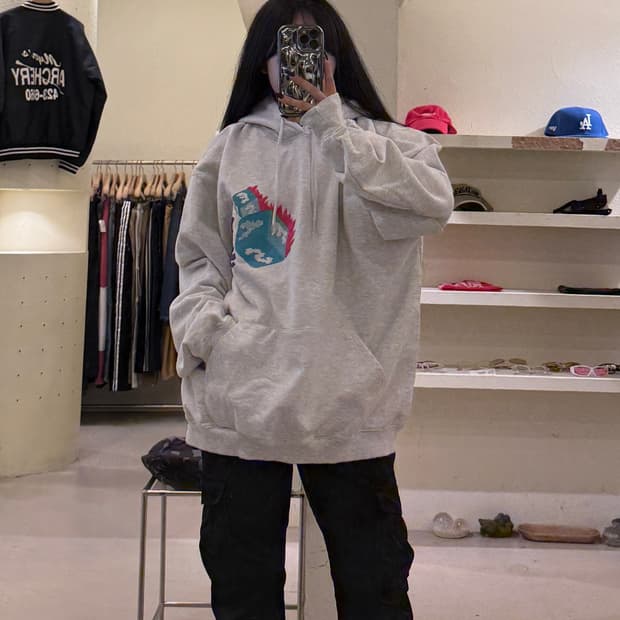 예스아이씨 다이스 후드티 라이트 그레이 U1562