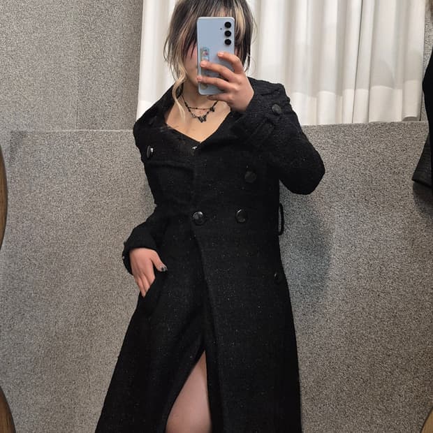GGPX BLACK GLITTER COAT 