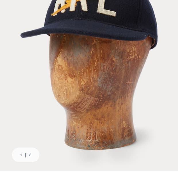 RRL 더블알엘 아플리케 울 블렌드 펠트 볼 캡