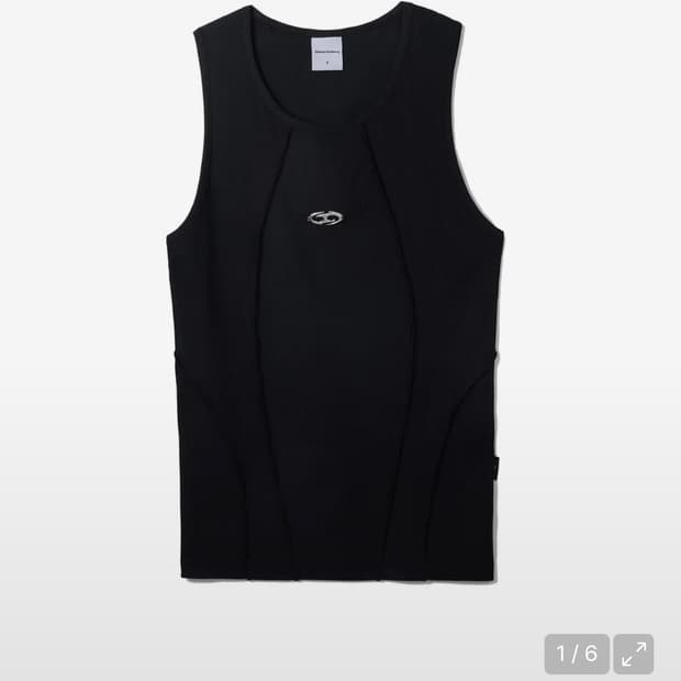 SYMBOL EDGE-CUT SLEEVELESS_BK