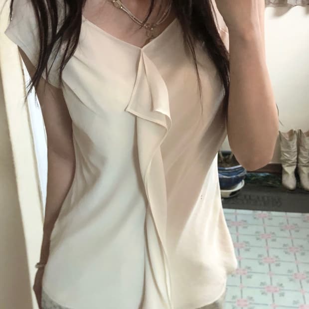 반민소매 블라우스 일본빈티지