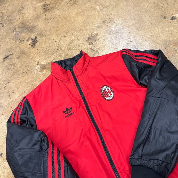 [정품/95] 아디다스 AC밀란 트랙 자켓 레드 블랙 양면 패딩 b16