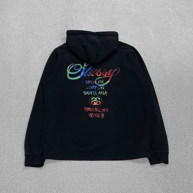 스투시 Stussy 월드투어 타이다이 후드티 블랙