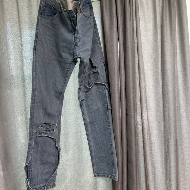 라프시몬스 디스트로이드 데님 진