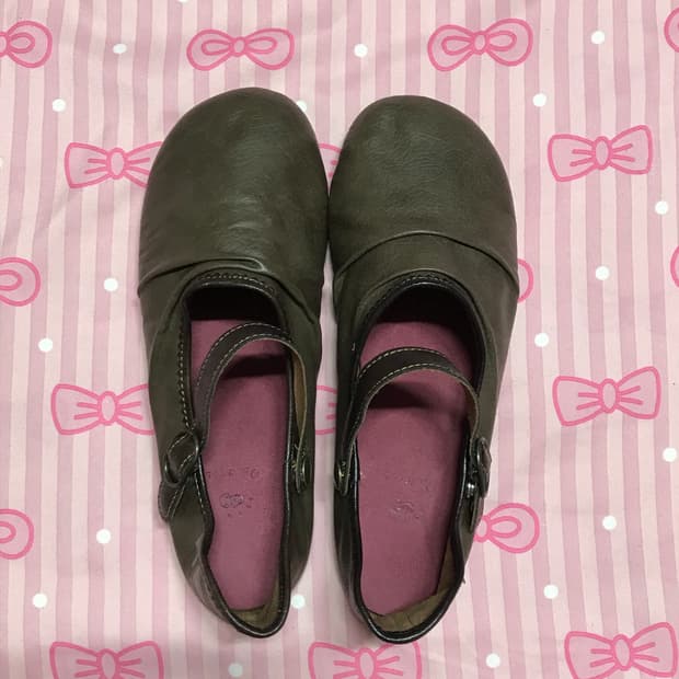 셔링 단화 메리제인 브라운 모리신발