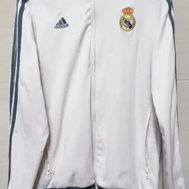 아디다스 레알마드리드 화이트 그레이 트랙탑 저지 져지집업 90/S