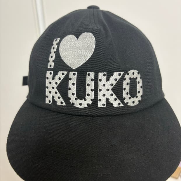 쿠코 도트 캡모자 볼캡 블랙 kuko