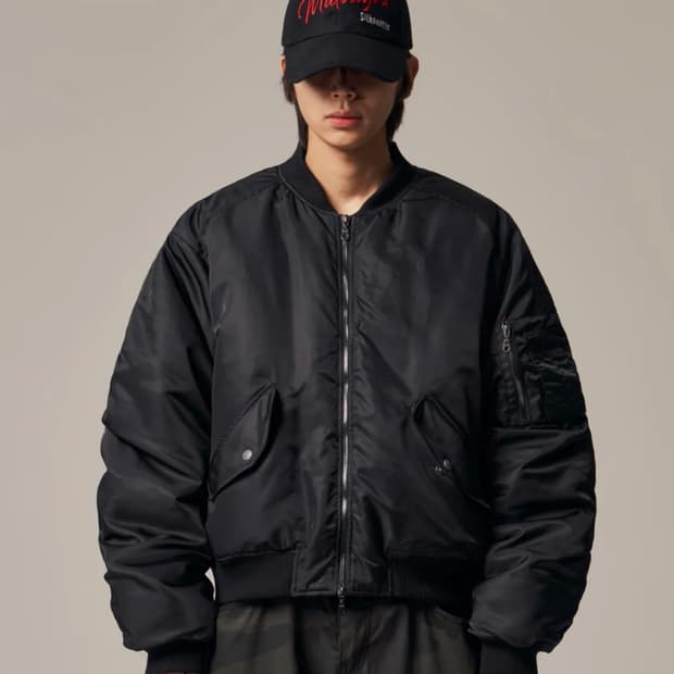 아이돈워너셀 Plane Shirring Ma-1 Black (새상품)