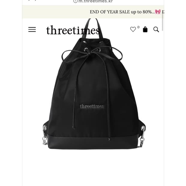 쓰리타임즈 클래식 타이 백팩 (새상품 컨디션,단종)