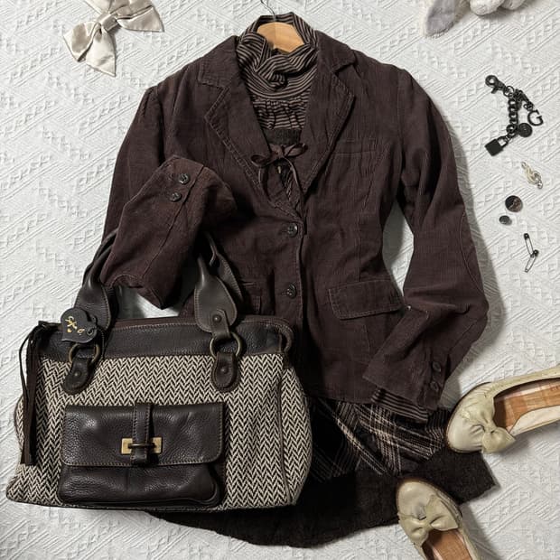 로라애슐리 코듀로이 엘보우 패치 자켓