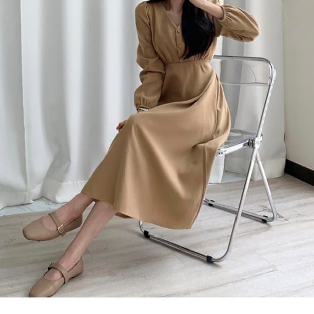 디즈니 공주st  베이지 원피스