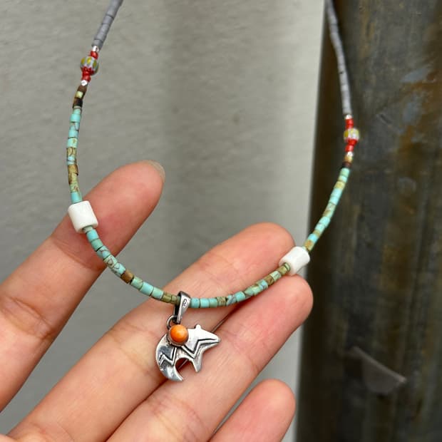 Vintage Navajo Bear 925 Silver Pendant T