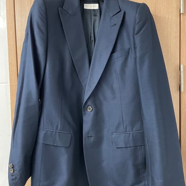 DRIES VAN NOTEN Navy Cotton Suit