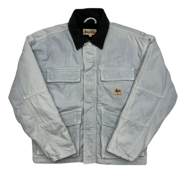 스투시 위시드 캔버스 샵 라이트 블루 자켓 S