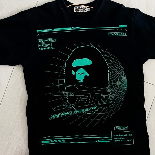 베이프 반팔 블랙 s