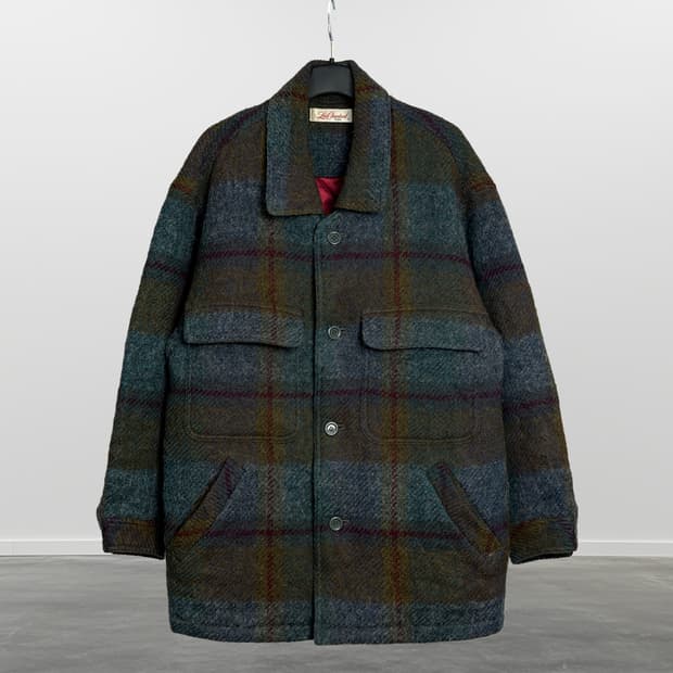 LUI CHANTANT 체크 울 자켓 