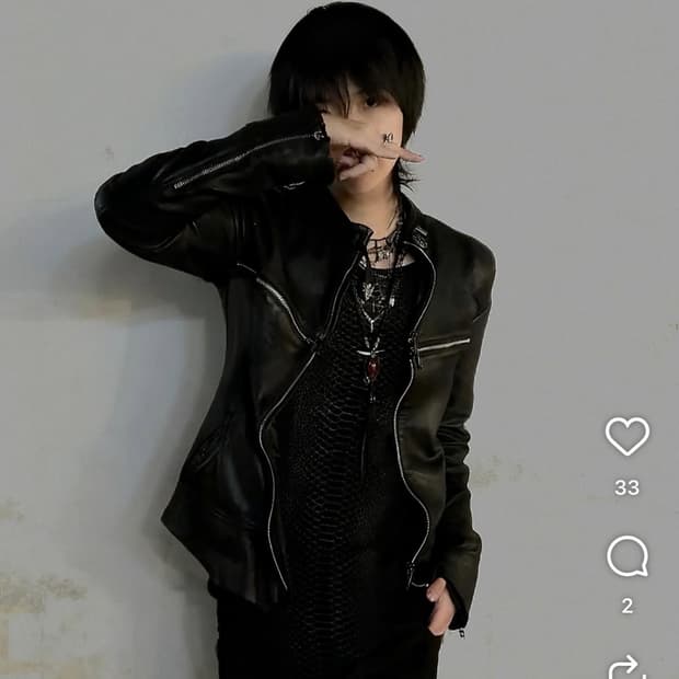 14th addiction 시그니처 크로스 집 양가죽 재킷