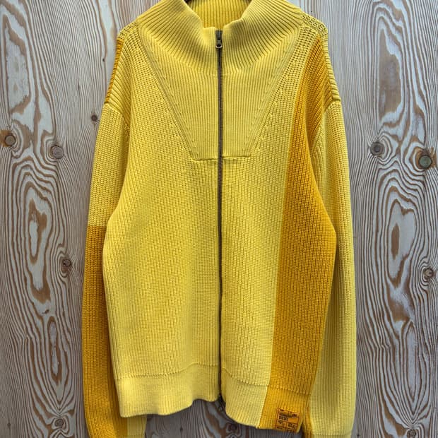 디젤 투톤 니트 집업