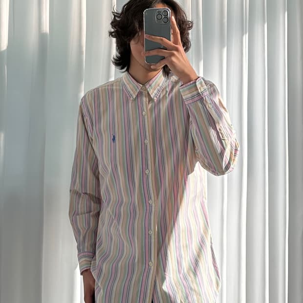 [M-L]폴로 랄프로렌 커스텀핏 스트라이프 셔츠