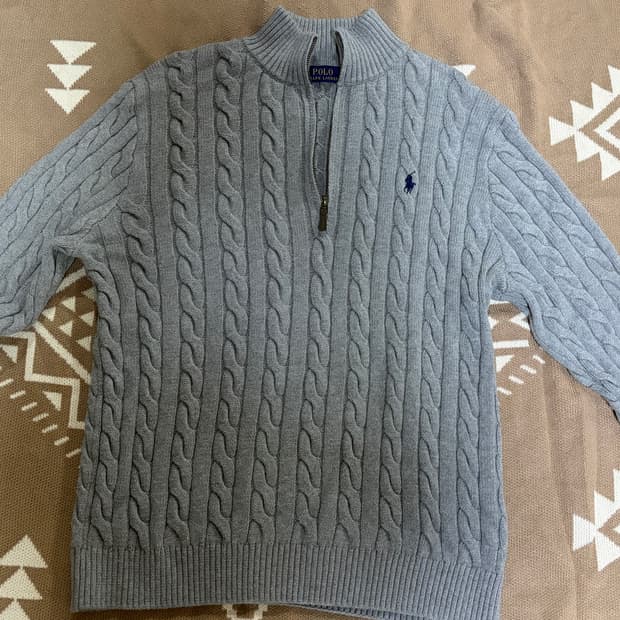 폴로 랄프로렌 반집업 니트 (M)