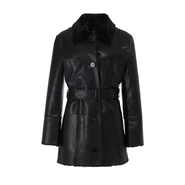 낫유어로즈 리버시블 무스탕 블랙S