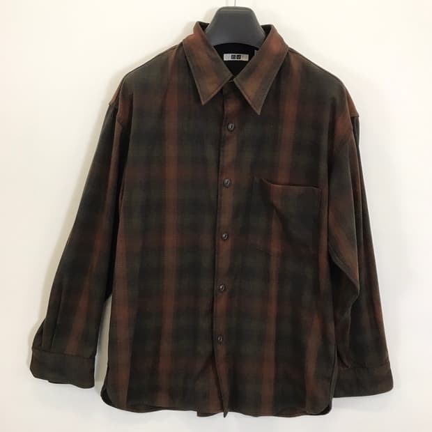 유니클로U 헤비플란넬 옴브레 체크셔츠 [L]