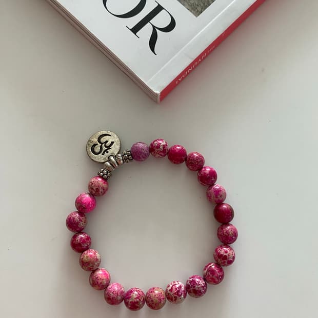 핑크 스톤 옴 팔찌