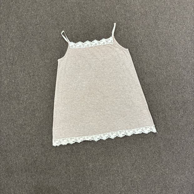 M)Japanese vintage 여성 꽃 레이스 디테일 나시
