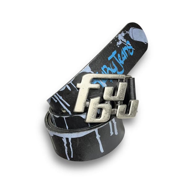 푸부 00s 페인티드 버클 올드스쿨 힙합 빈티지 벨트