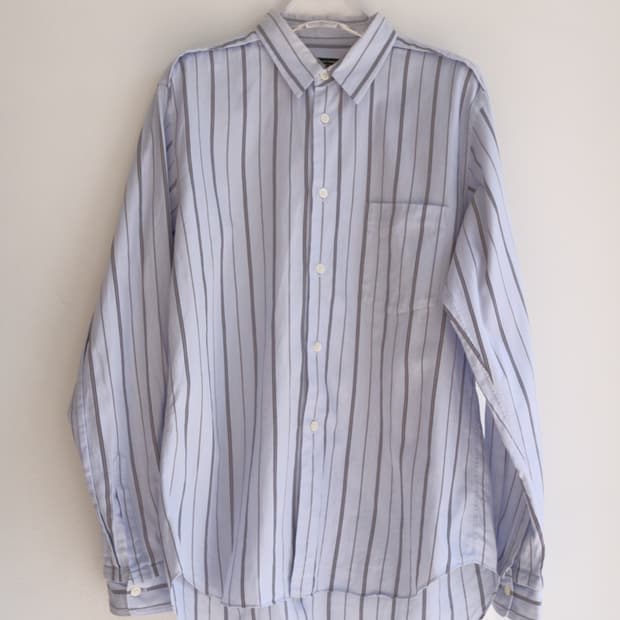 Tuck detailed jacquard stripe shirt