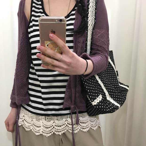 stripe lace sleeveless