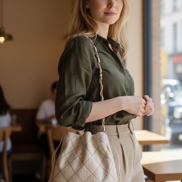 타임옴므 가죽 크로스백 (새것)