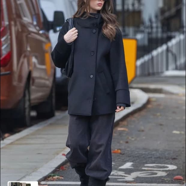 디망쉬 Double breasted coat black