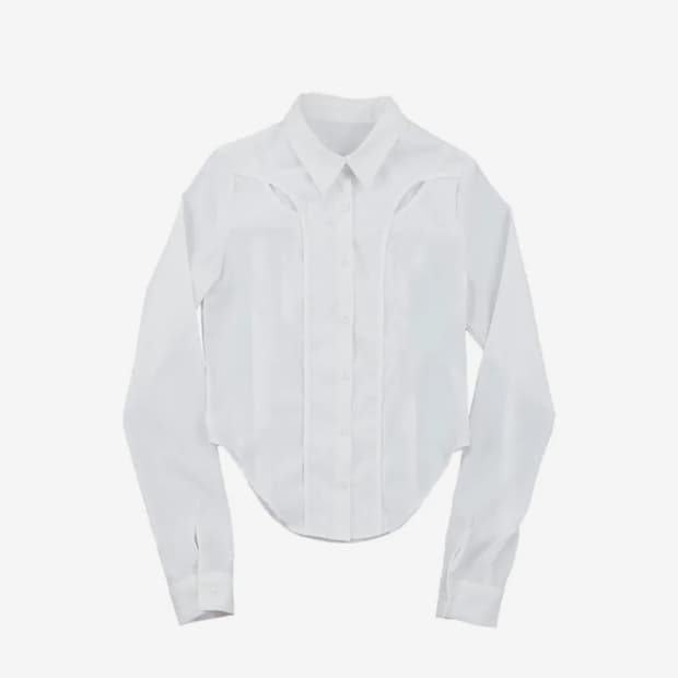 OJOS 오호스 체크홀셔츠 화이트 사이즈2