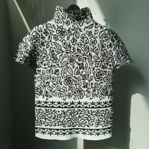 me Issey Miyake pleats Mock Neck Top