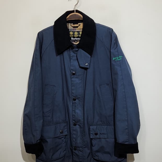 (L) 바버 애쉬비 왁스자켓 ASHBY 왁싱점퍼 코듀로이 카라넥 