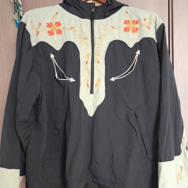 캐피탈 나일론 캑터스 플라워 파카 집업