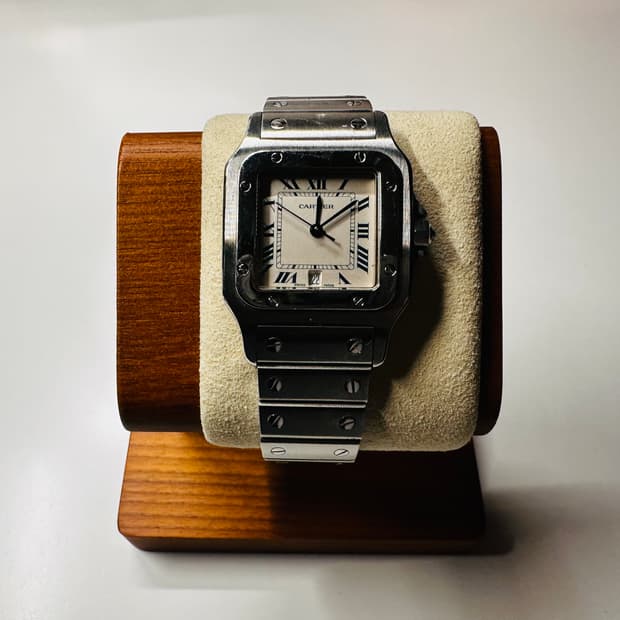 까르띠에 산토스 갈베 블루 다이얼 29mm 쿼츠 시계 급처