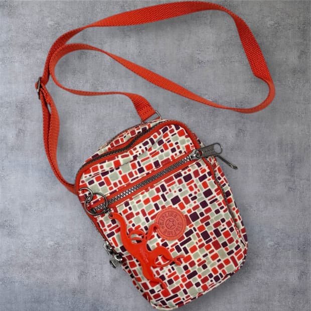 키플링 Kipling 오렌지 멀티컬러 리미티드 프린트 미니 크로스백