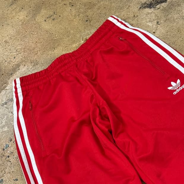 [정품/S] 아디다스 3선 트레이닝 바지 레드 b8