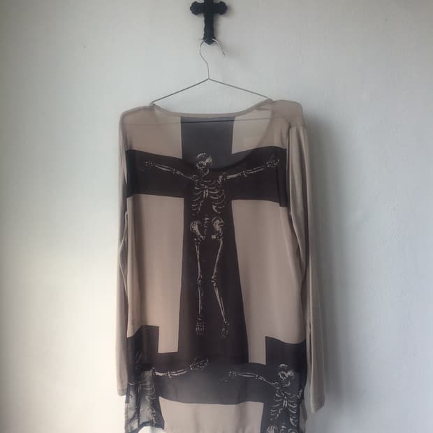 Back printing point loose fit top
