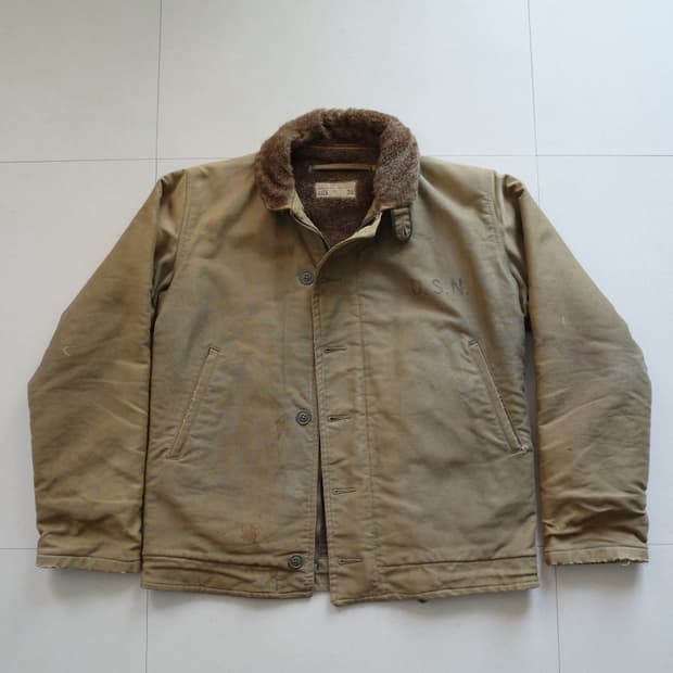 40s WWII 미해군 오리지널 USN 덱지켓 NXsx 38