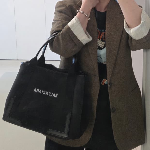 BALENCIAGA 발렌시아가 정품 카바스 스몰 토트백 숄더백 캔버스백