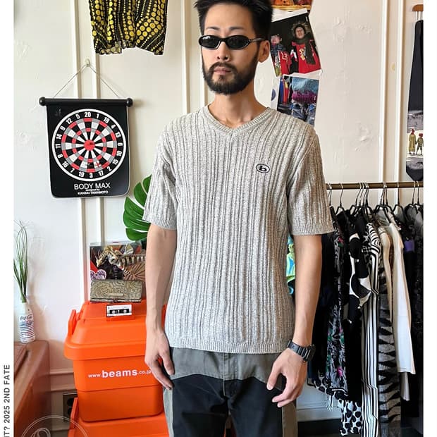 90s Bitch Skateboards 1/2 V-Neck Knit T