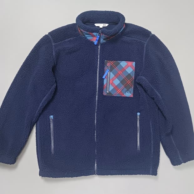 [L] 유니클로 X JW앤더슨 플리스 풀집업 블루종 네이비