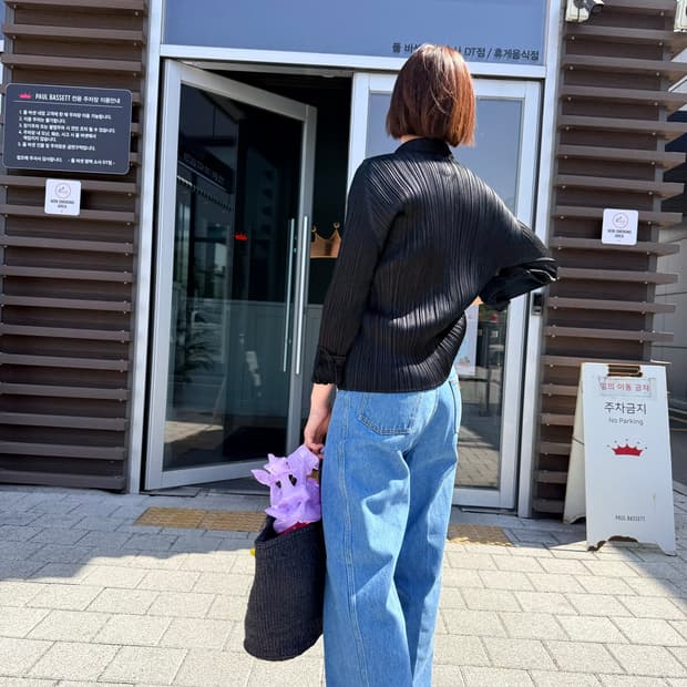Cristaseya 크리스타세야 블리치드 하이웨스트 데님 청바지 s사이즈