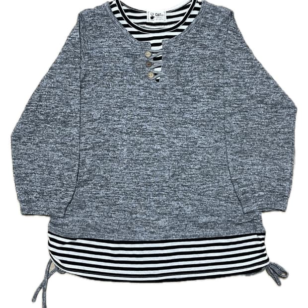 스트라이프 레이어드 니트