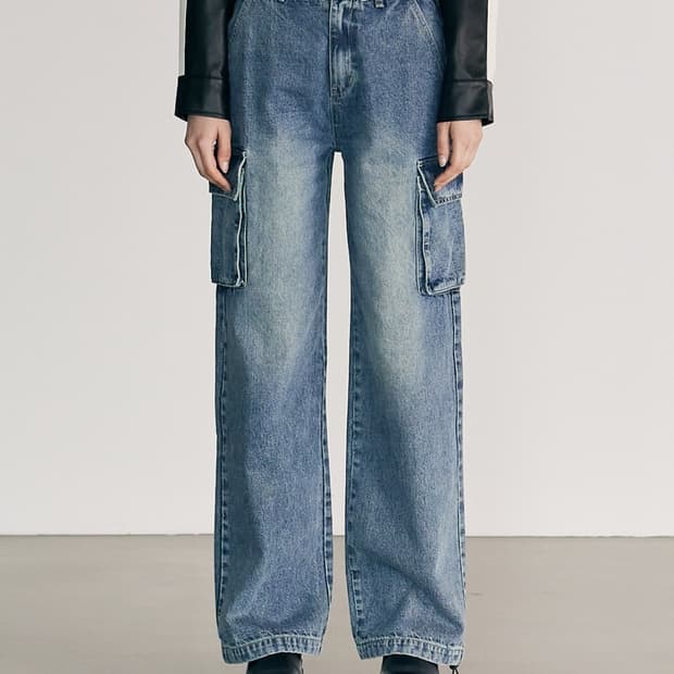 (S)여성 오디너리홀리데이 카고 데님 팬츠