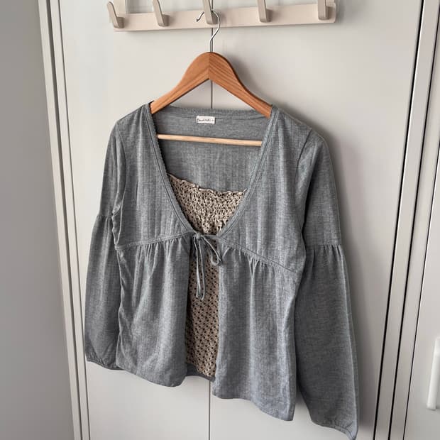 One and holf 잔꽃 바선생 레이어드 티셔츠